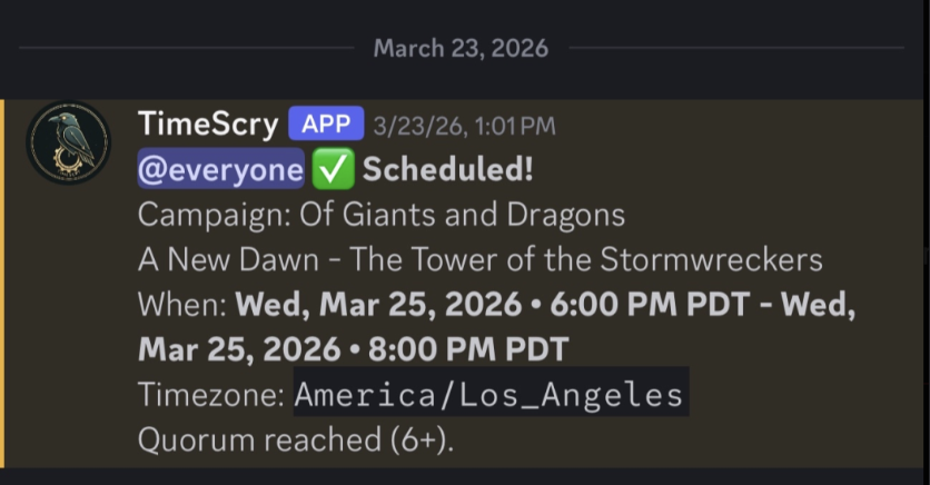 Clean scheduling with Timescry